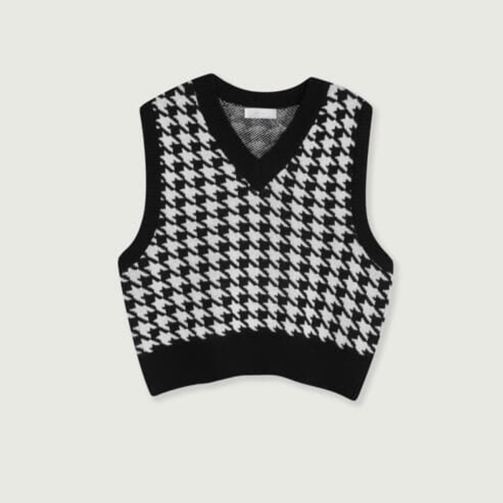Black and white sweater vest